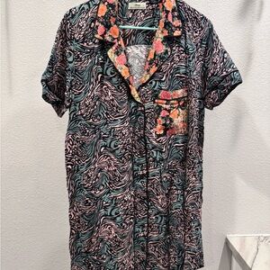 Maaji Vibrant Floral and Swirl Sleep Shirt